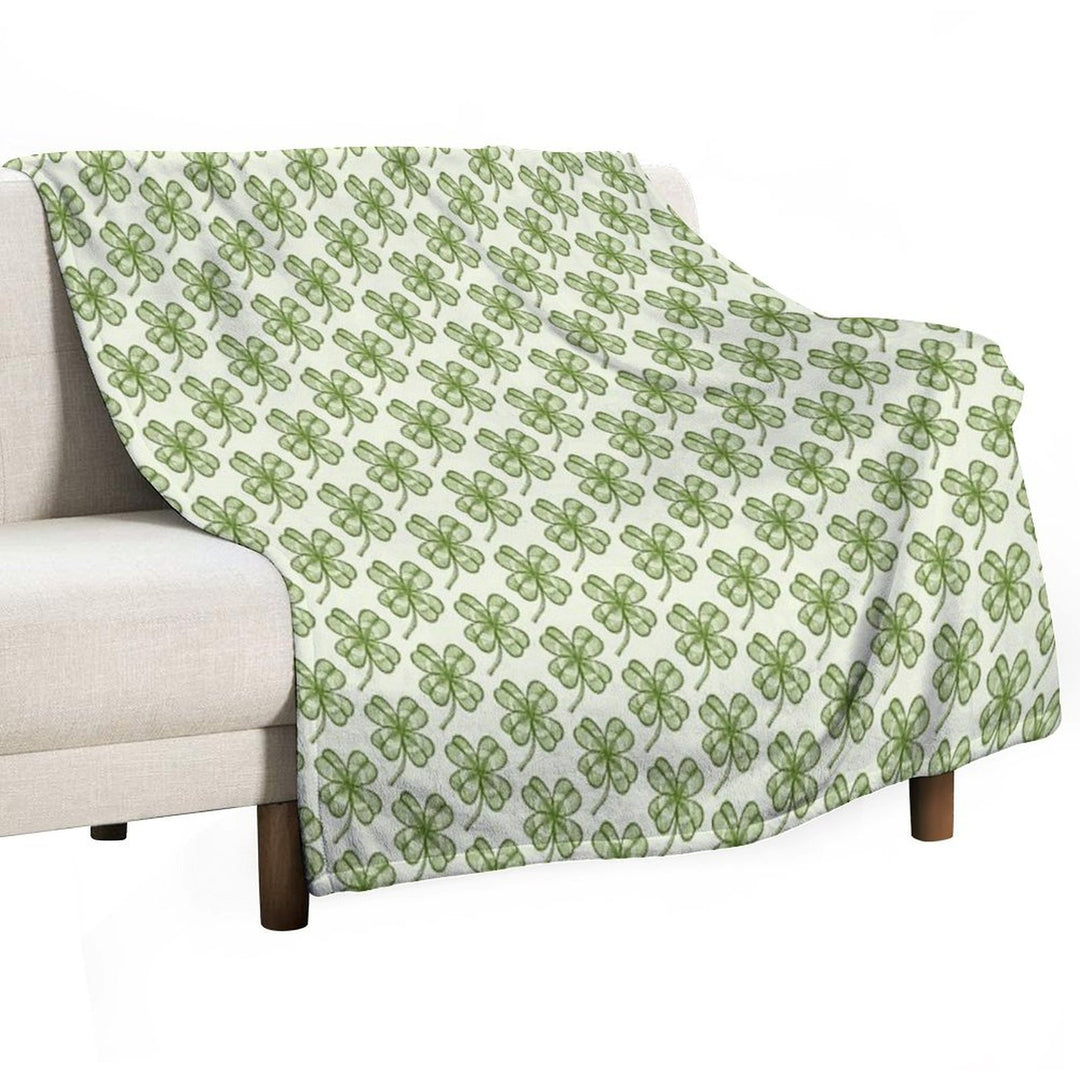 Vintage Lucky Clover Compact Throw Blanket