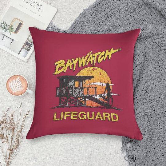 Baywatch Lifeguard Sunset 1989 Soft Skin-Friendly Throw Pillow