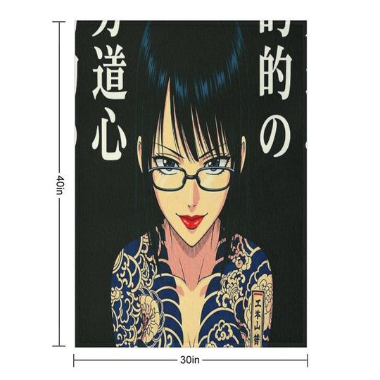 90s Anime Black Widow Lightweight Throw Blanket