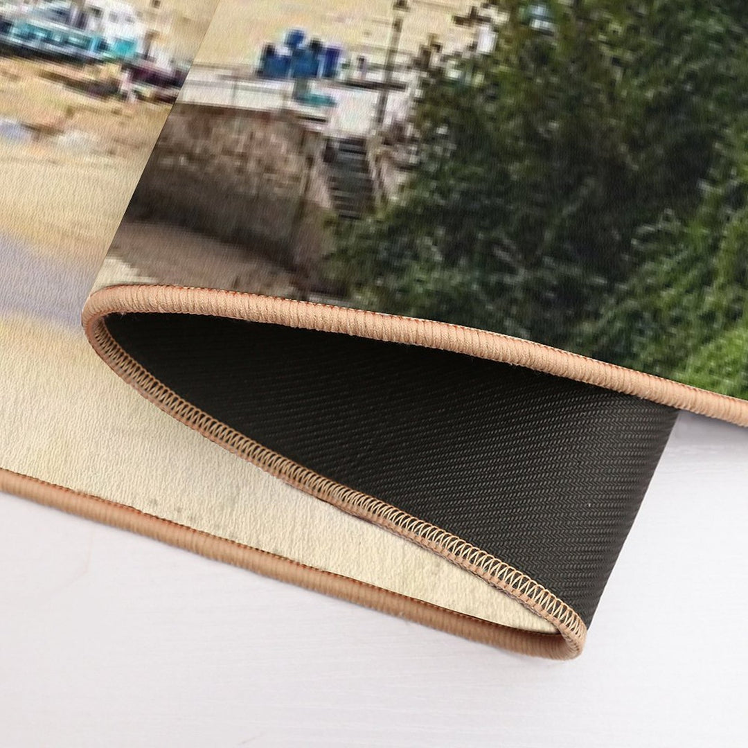 Pastel Houses, Tenby, Wales  Fade-Resistant Bath Mat