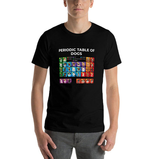 Periodic Table of Dogs, Dog Lover, Funny Science  Fade-proof Color T-Shirt