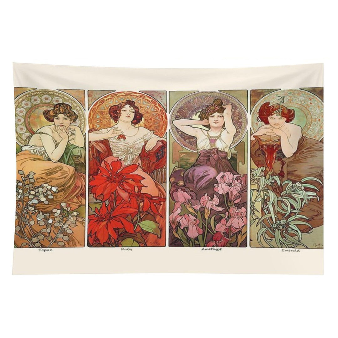 The Precious Stones, by Alphonse Mucha. HIGH DEFINITION Tapestry