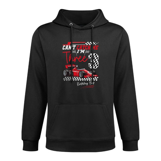 Can’t Catch Me I’m 3 Super Red Racing Car 3rd Birthday Unisex Design Hoodie