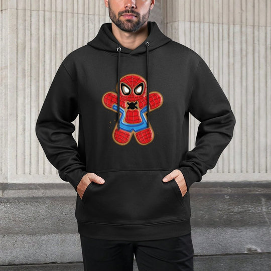 Marvel Spider-Man Holiday Christmas Gingerbread Man Cookie Machine Washable Hoodie