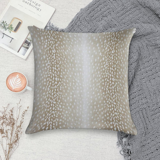 Fawn Beige Antelope Print Throw Pillow Soft Warmth Comfort Throw Pillow