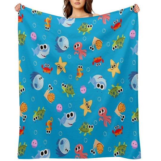 Finny The Shark Pattern 01 Premium Throw Blanket