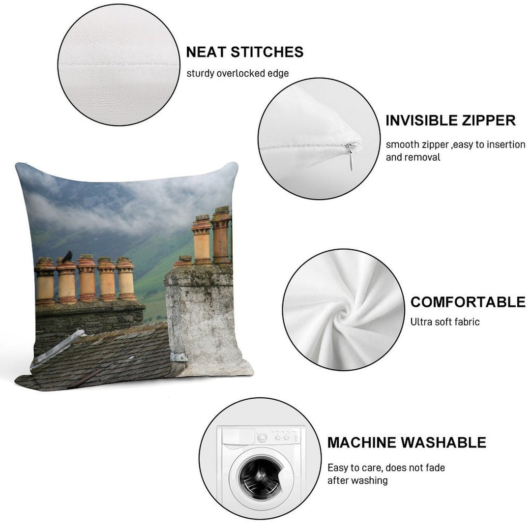 Chimneys Soft Anti-Pilling Throw Pillow