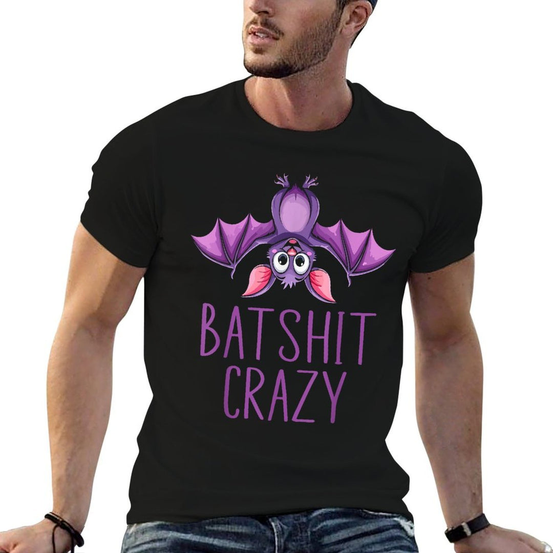 Batshit Crazy Wacky Cartoon Bat Lover Funny Halloween  Vintage-inspired T-Shirt