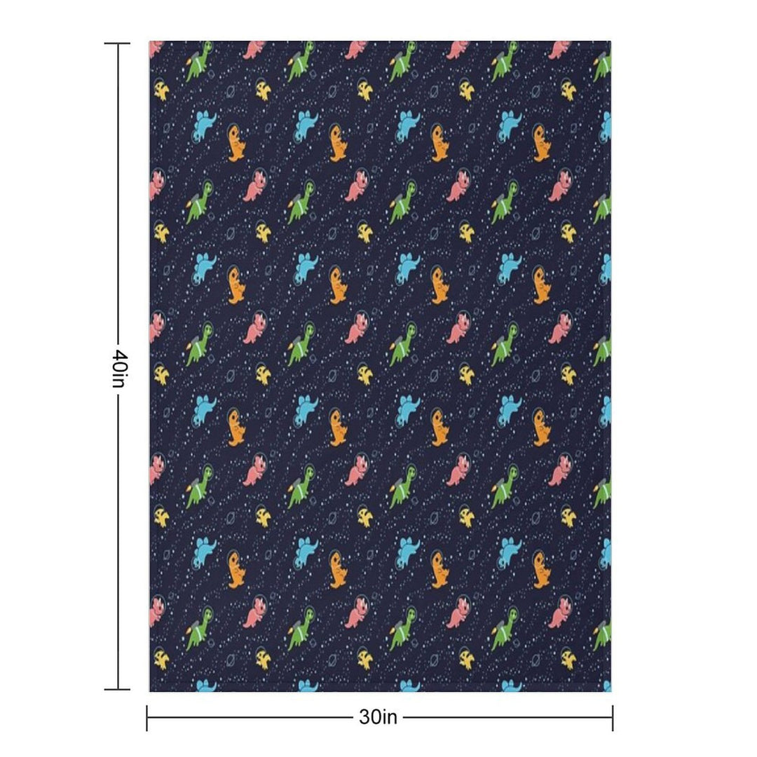 Dinosaurs In Space Pattern Gift-ready Throw Blanket
