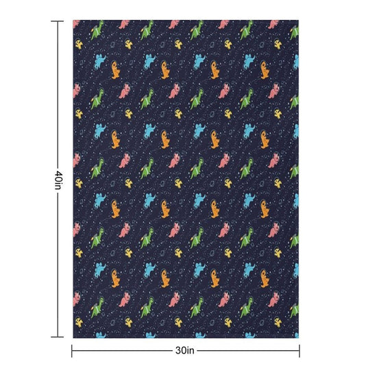 Dinosaurs In Space Pattern Gift-ready Throw Blanket