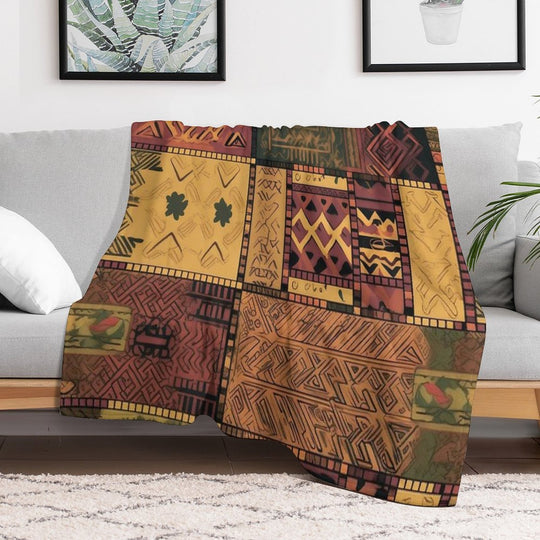 Ethnic Pattern. Geometry. Sustainable Throw Blanket