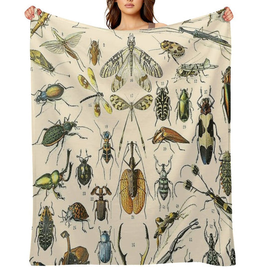 Insects Vintage Bug Chart Gift-ready Throw Blanket
