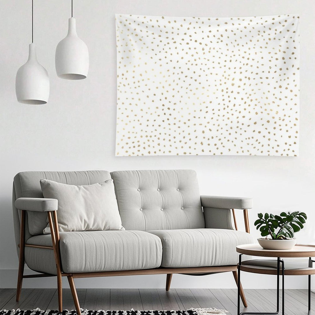 Dotted Gold And White Tapestry