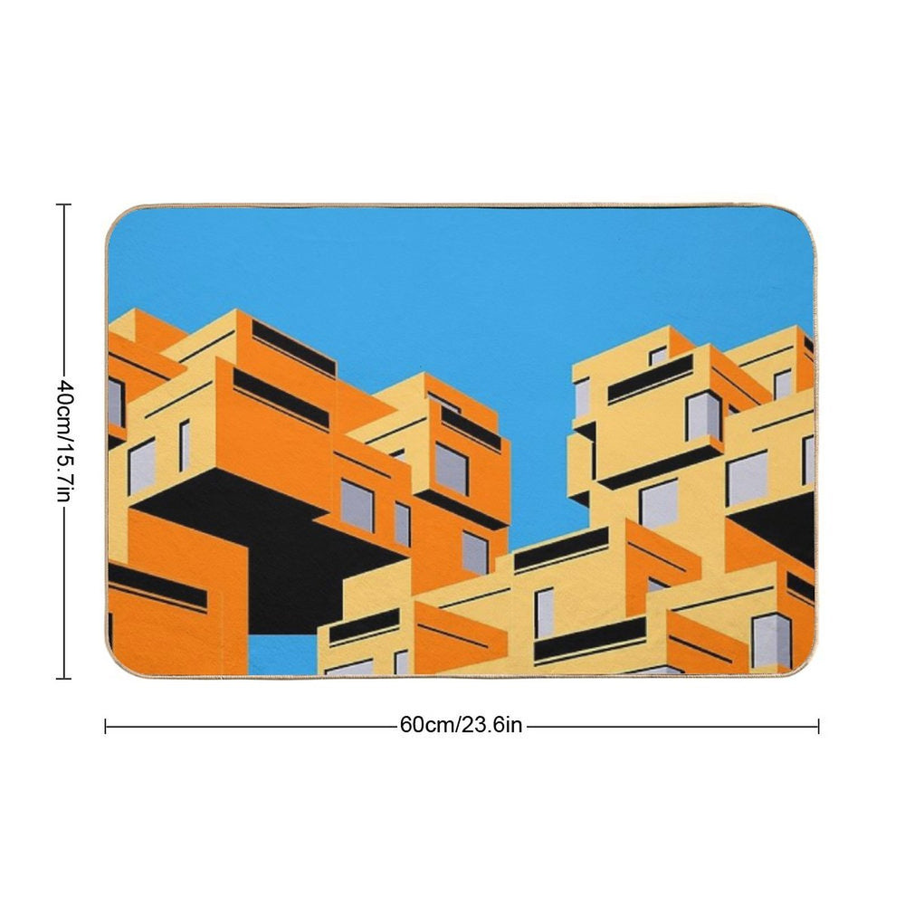 Habitat 67 Block Colours, Montreal, Canada Print, Brutalist, Brutalism, Architecture  Repositionable Bath Mat