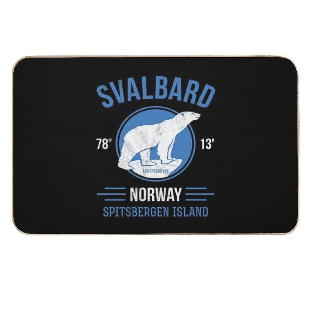 Svalbard Polar Bear - Longyearbyen Norway  Rapid-Drying Bath Mat