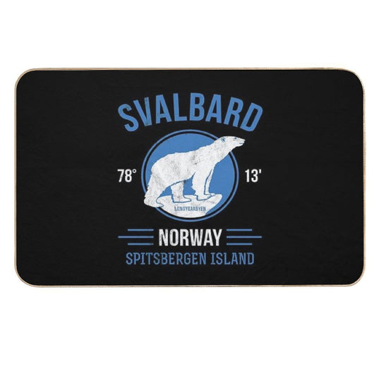 Svalbard Polar Bear - Longyearbyen Norway  Rapid-Drying Bath Mat
