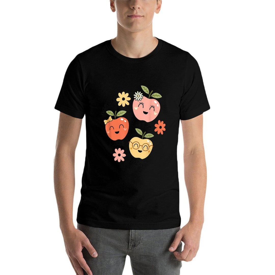 Happy to See Your Face Cute Apple Teacher Back to School  High-quality Stitching T-Shirt