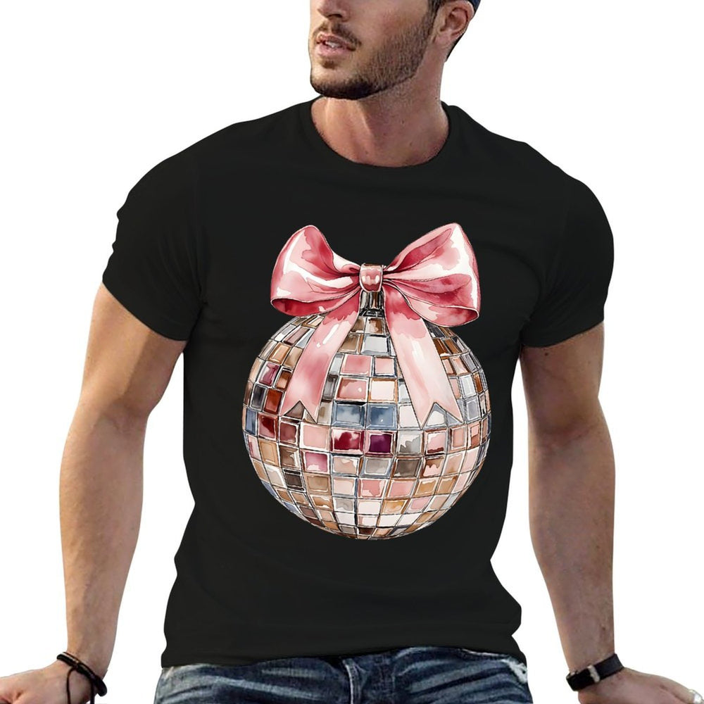 Retro Disco Ball Coquette Happy New Years 2025 Women Kids  Vintage-inspired T-Shirt