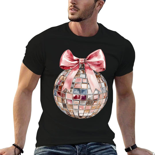 Retro Disco Ball Coquette Happy New Years 2025 Women Kids  Vintage-inspired T-Shirt