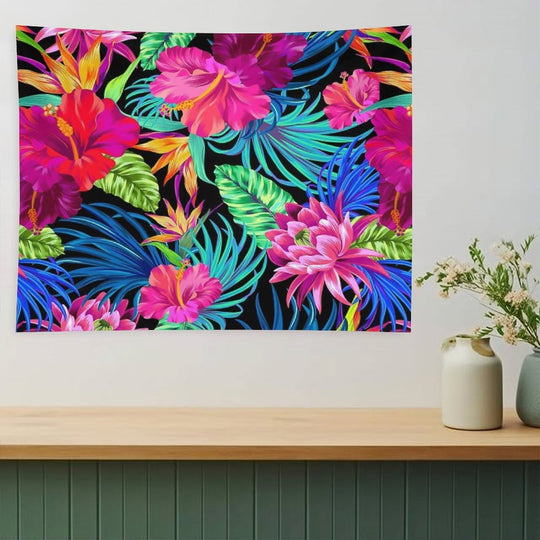 Drive You Mad Hibiscus Pattern Tapestry