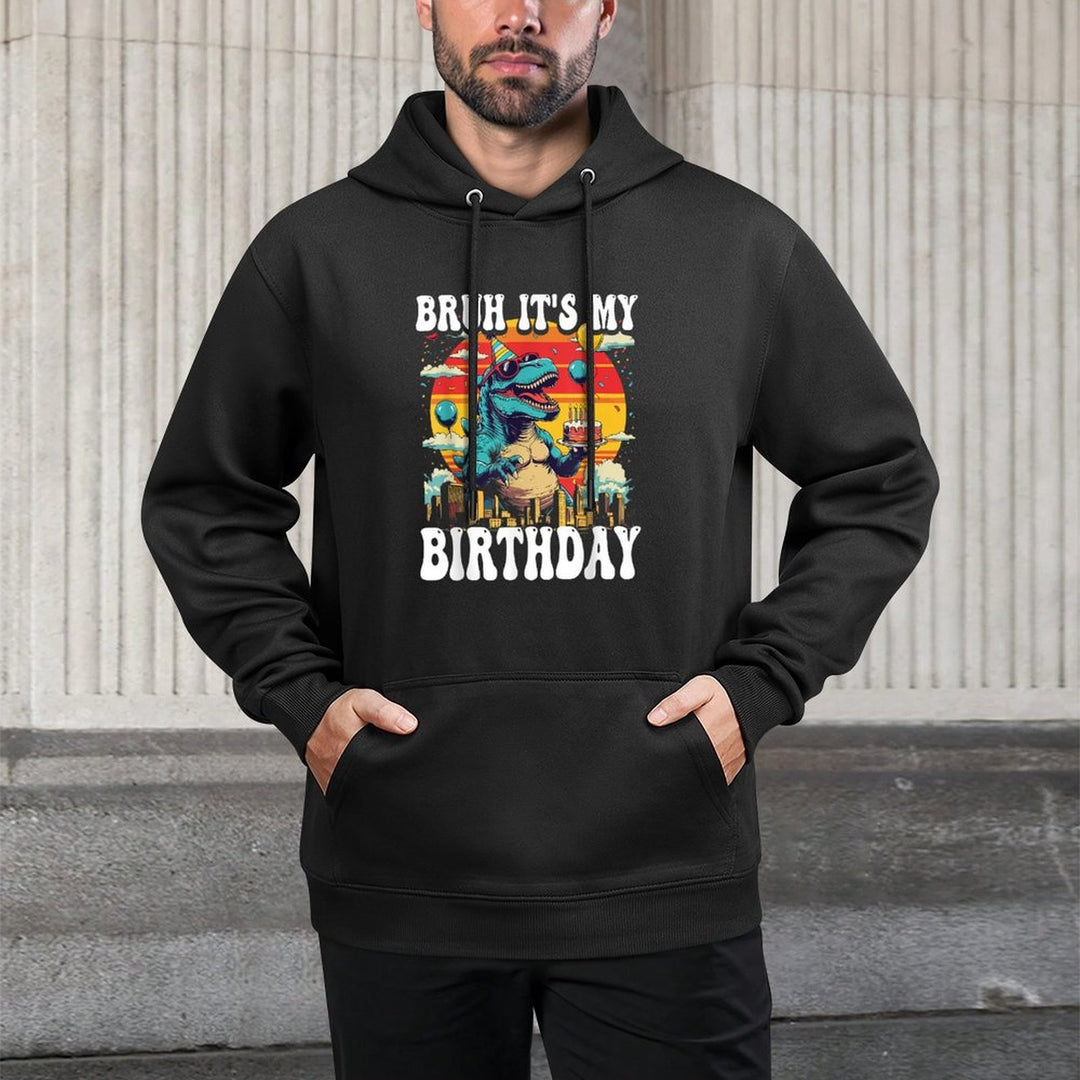 Bruh Its My Birthday Dinosaur Celebration Monster Dino Kids Breathable Fabric Hoodie