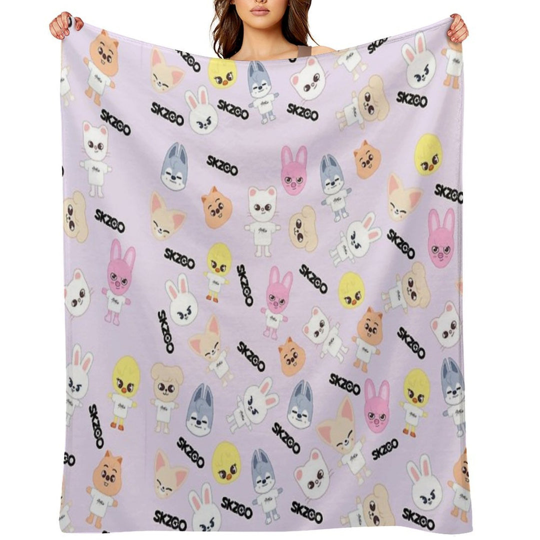 STRAY KIDS (SKZOO) All Members Pattern Shrink-resistant Throw Blanket