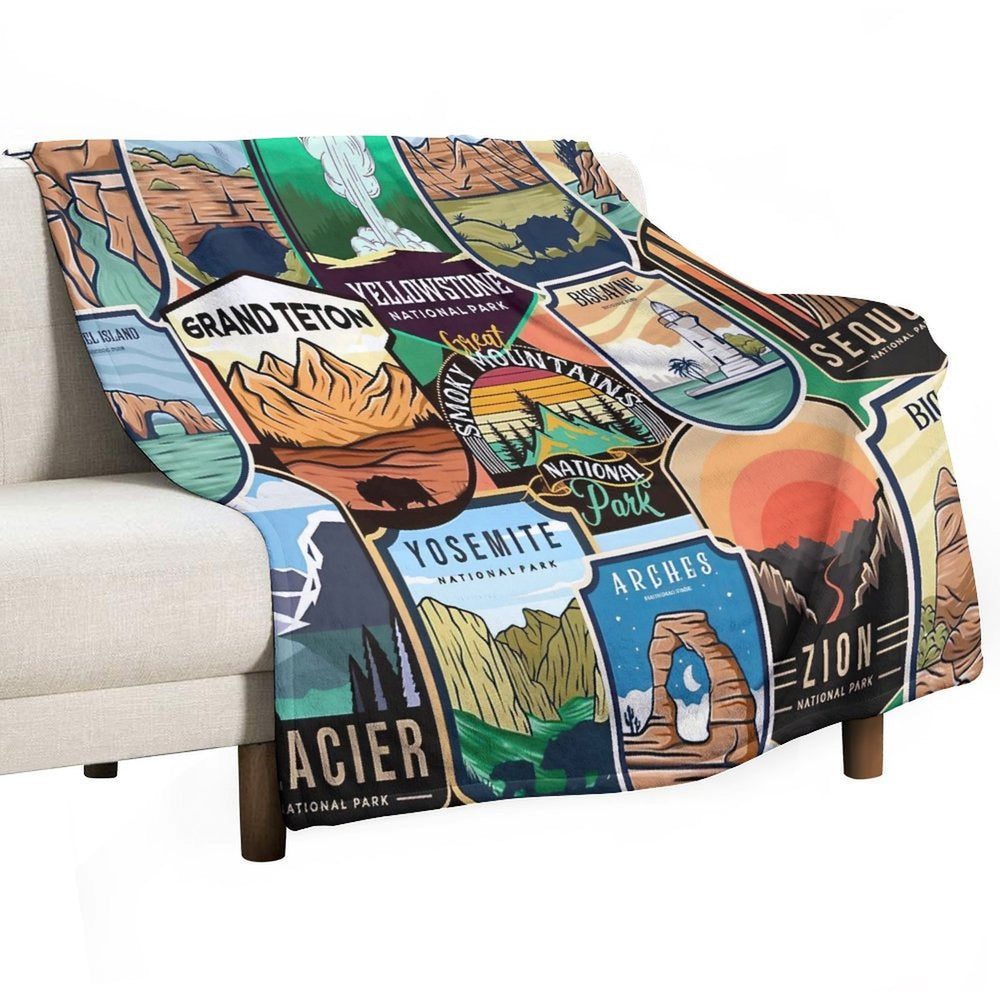 National Parks Logo Design Versatility Throw Blanket