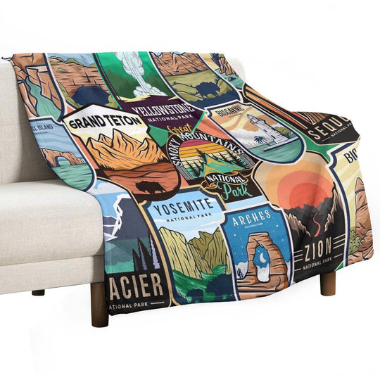 National Parks Logo Design Versatility Throw Blanket