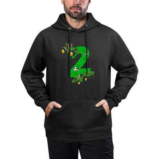Kids 2nd Birthday Boys Tractor Farmer Birthday Colorfast Hoodie