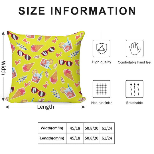 Bright Summer Pattern Soft Gift Ready Throw Pillow