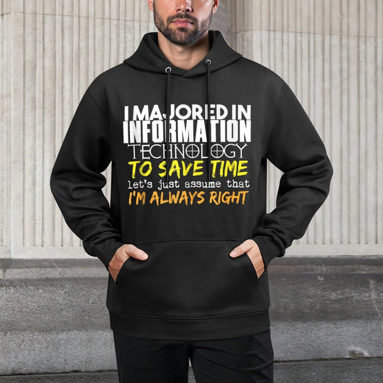 Information Technology Major Gift for Back to School Gift Versatile Streetwear Hoodie