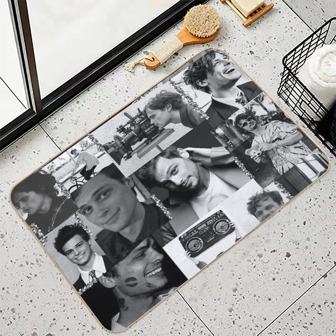 Matthew Gray Gubler Collage B&w  High-Traffic Bath Mat