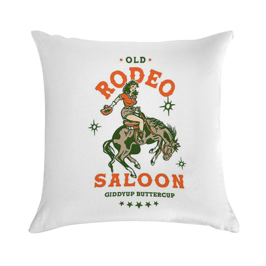 Old Rodeo Saloon Giddyup Buttercup. Vintage Cowgirl Pinup Soft Bedroom Essential Throw Pillow