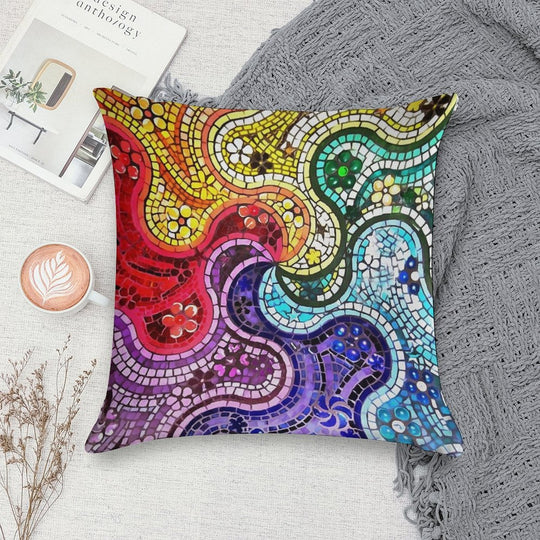 Gaudi Barselona Mosaic Soft Luxury Feel Throw Pillow