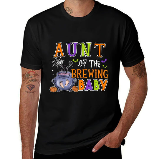 Aunt of Brewing Baby Halloween Theme Baby Shower Spooky  Classic T-Shirt