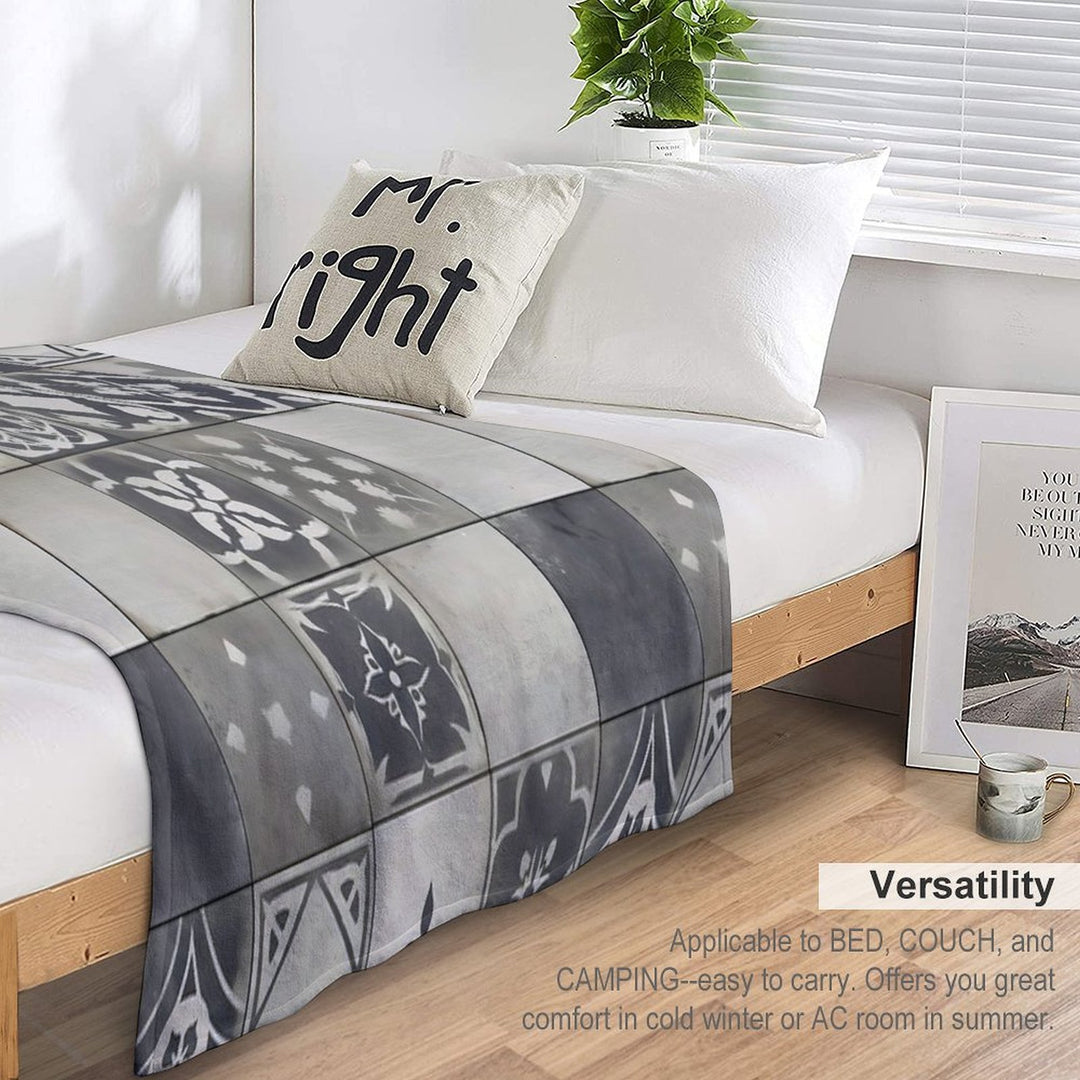 Vintage Geometric Tile Pattern Design Premium Throw Blanket