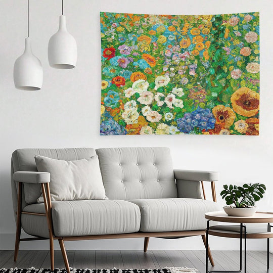 Gustav Klimt Flower Garden Tapestry
