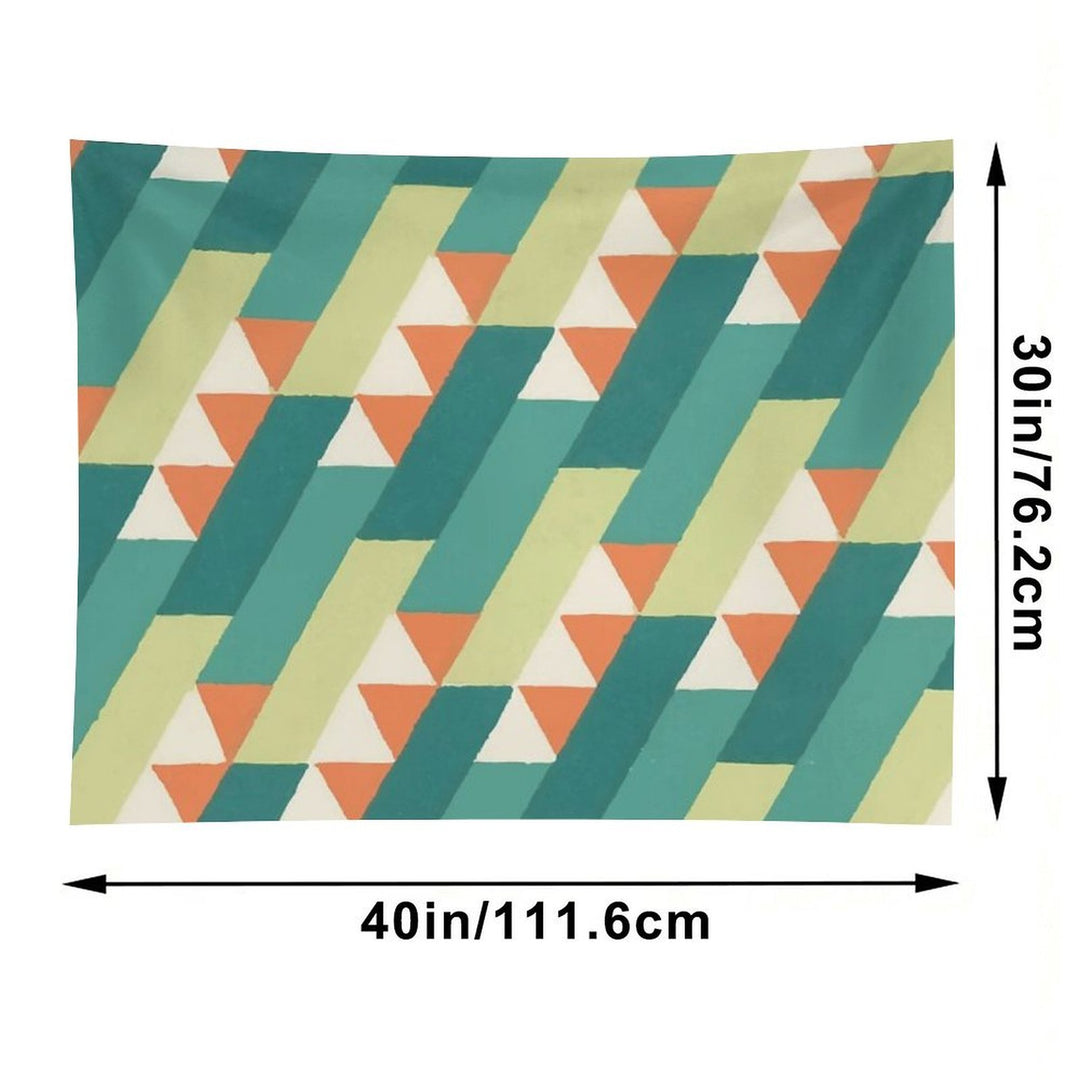 Diagonal Geometric Pattern – Vibrant Retro Style Tapestry