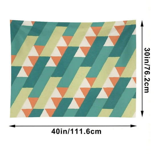 Diagonal Geometric Pattern – Vibrant Retro Style Tapestry