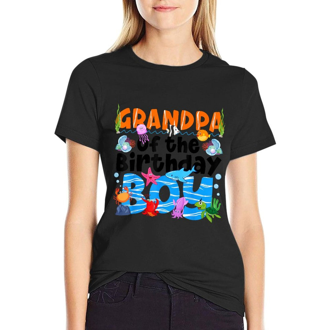 Grandpa Under Sea Birthday Party Ocean Sea Animals Themed  Eco-friendly Material T-Shirt