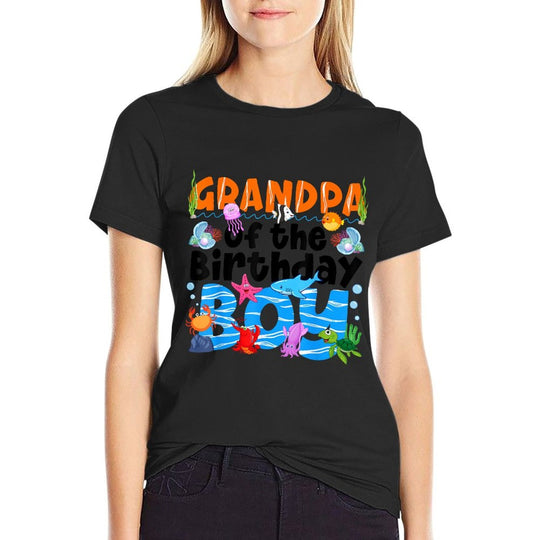 Grandpa Under Sea Birthday Party Ocean Sea Animals Themed  Eco-friendly Material T-Shirt