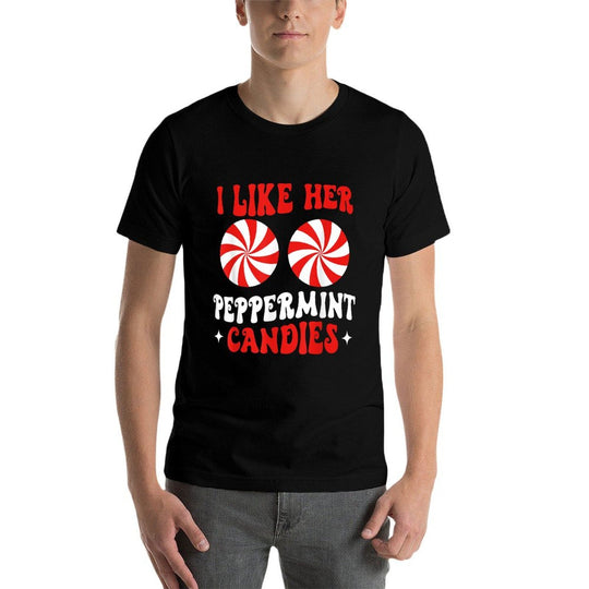 I Like Her Peppermint Candies Couples Matching Christmas  Quick-drying T-Shirt