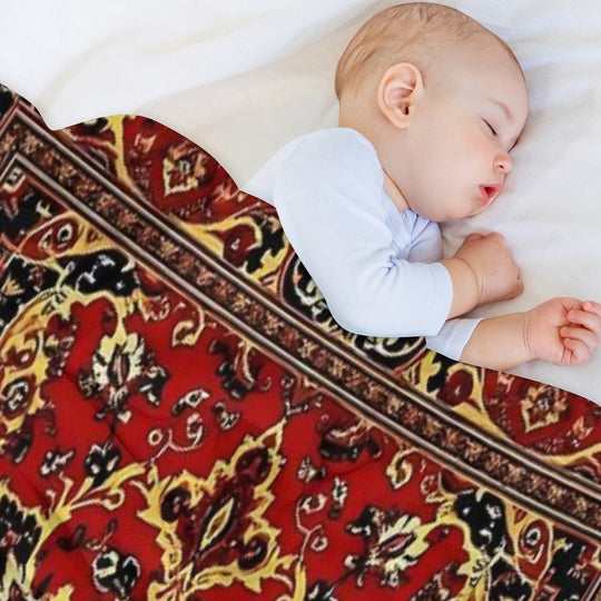 17th Century Afghanistan Rug Print Shrink-resistant Throw Blanket