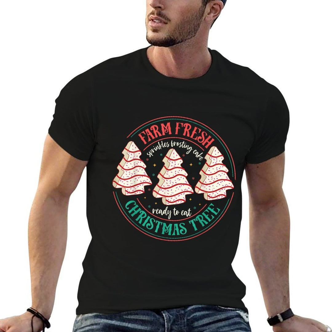 Farm Fresh Christmas Tree Cakes Unisex-Kids Black Christmas Tree Holiday  Oversized Silhouette T-Shirt
