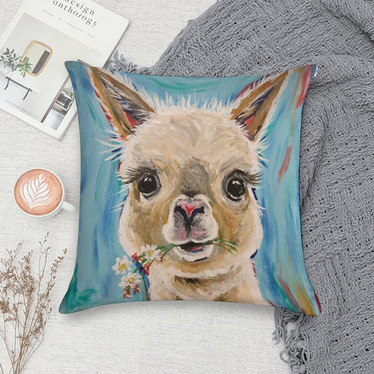 Alpaca Art Soft Shrink-Resistant Throw Pillow