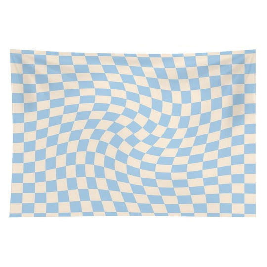 Check II - Baby Blue Twist Tapestry