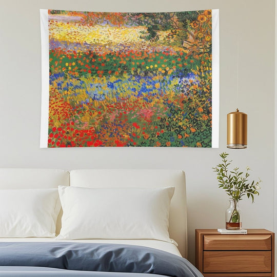 Flower Garden Painting by Vincent Van Gogh Tapestry