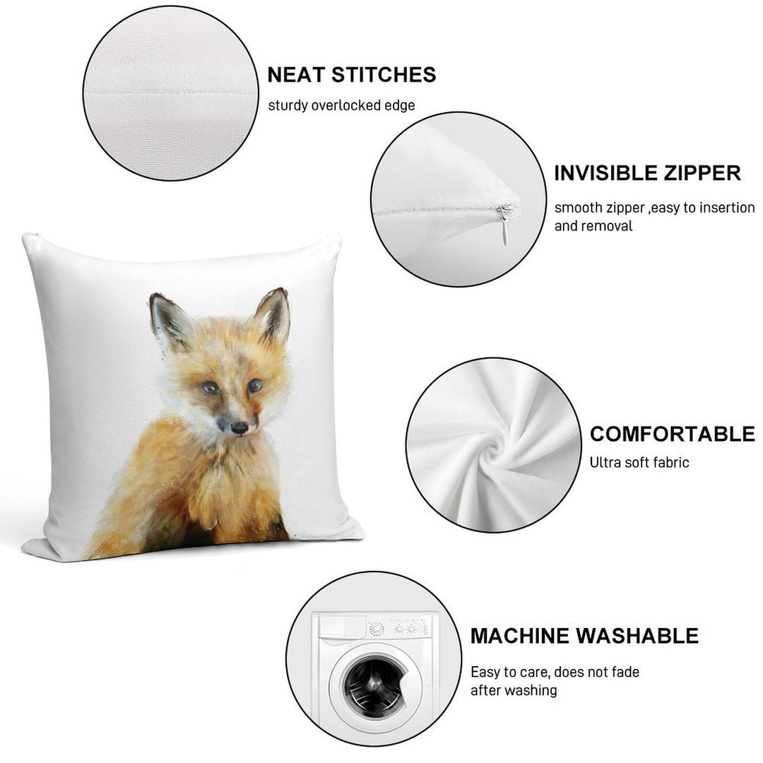 Little Fox Soft Anti-Pilling Throw Pillow