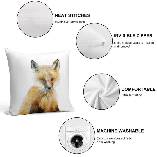 Little Fox Soft Anti-Pilling Throw Pillow