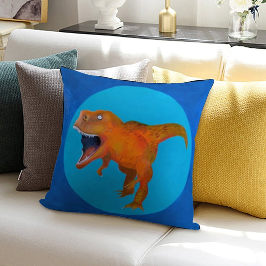 T-Rex Square Soft Reinforced Edging Throw Pillow